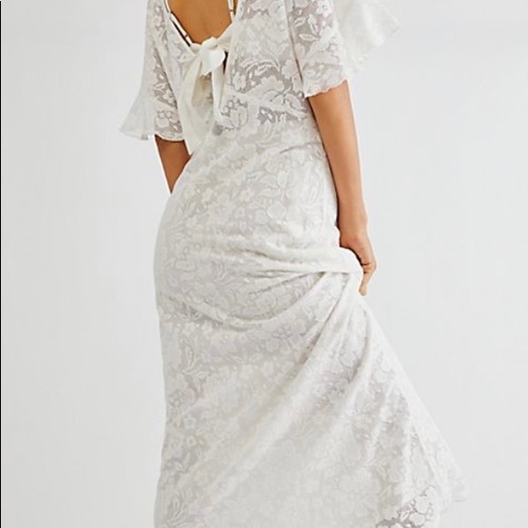 NWT FREE PEOPLE WHITE LIBBY LACE DRESS size medium - Picture 3 of 4